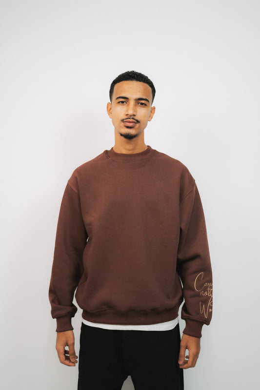 brown crew-neck