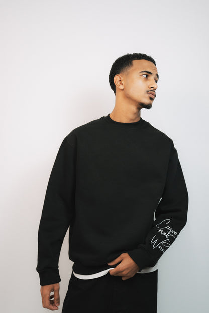 black crew-neck