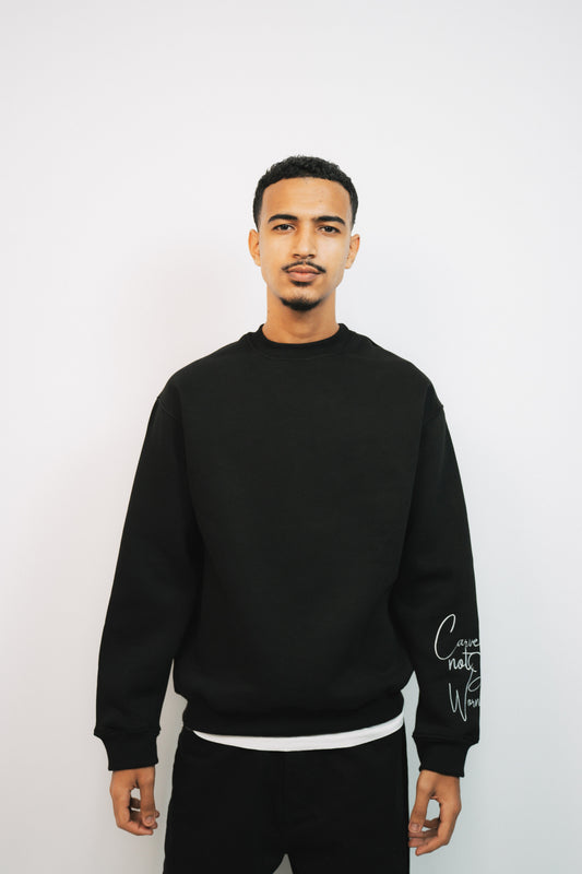black crew-neck